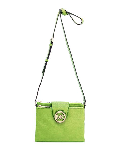 michael kors lime green crossbody|Michael Kors leather handbags.